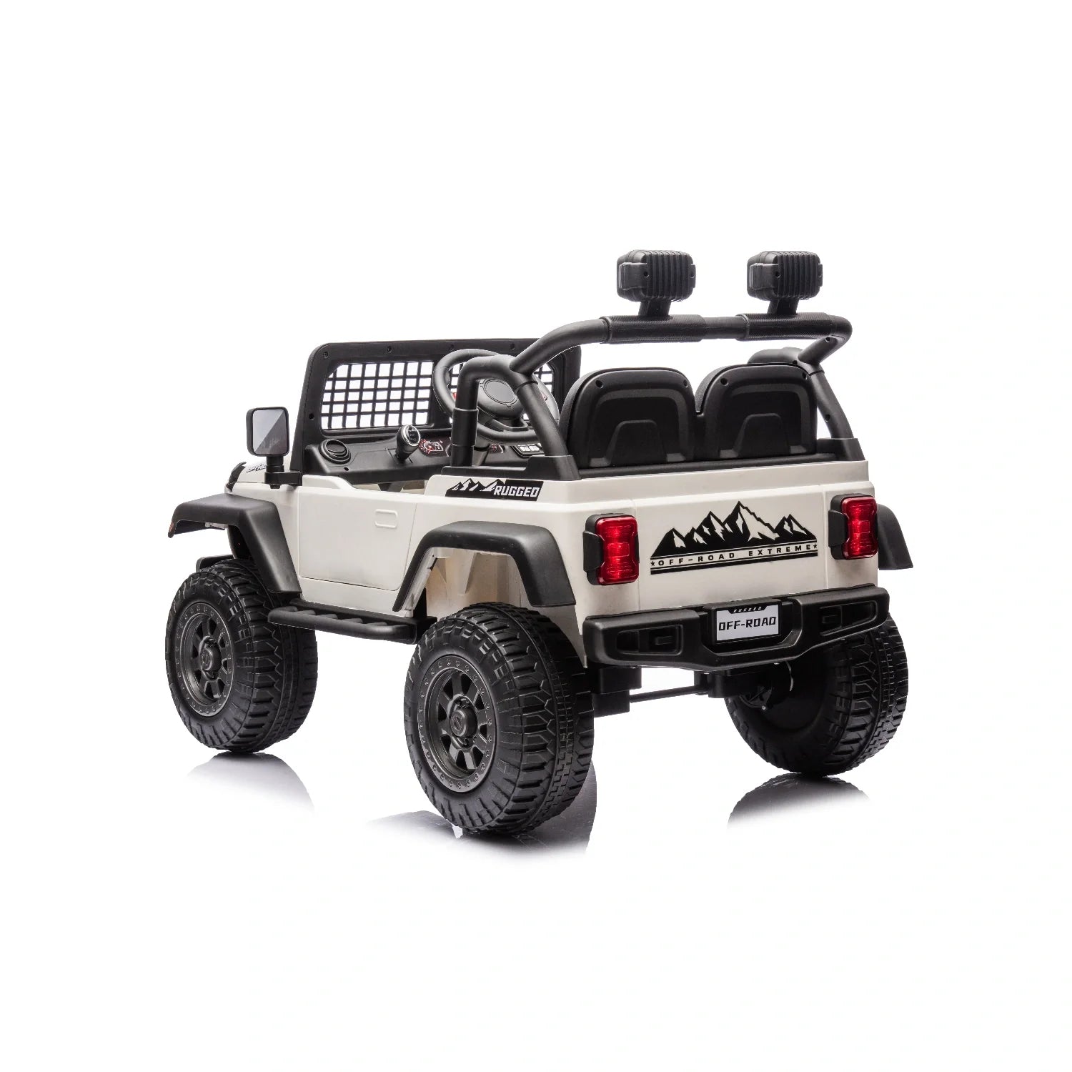 12V Kids Electric Jeep Ride-On Car – Single Seat Off-Road Style with Remote (White)