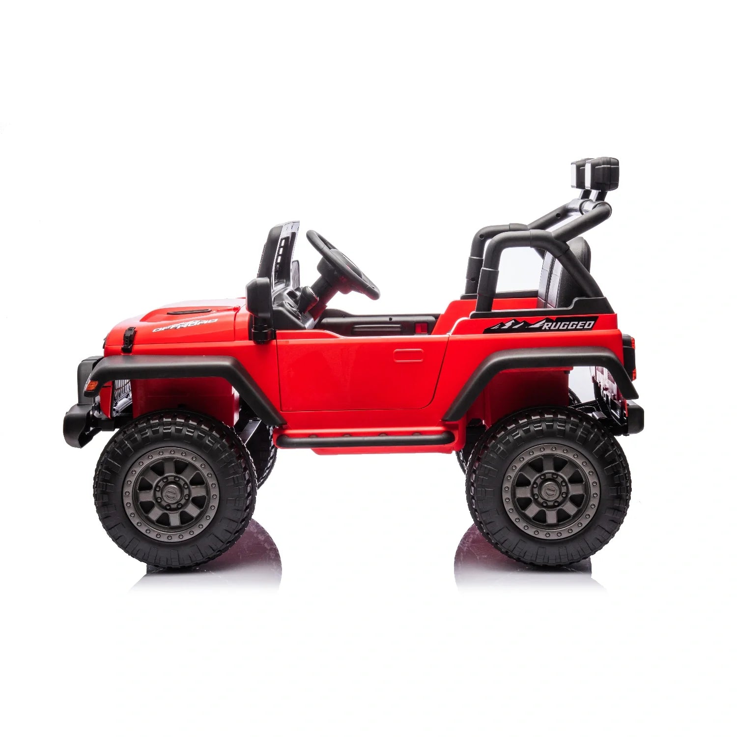 12V Kids Electric Jeep Ride-On Car – Red Single Seat Off-Road Toy with Remote