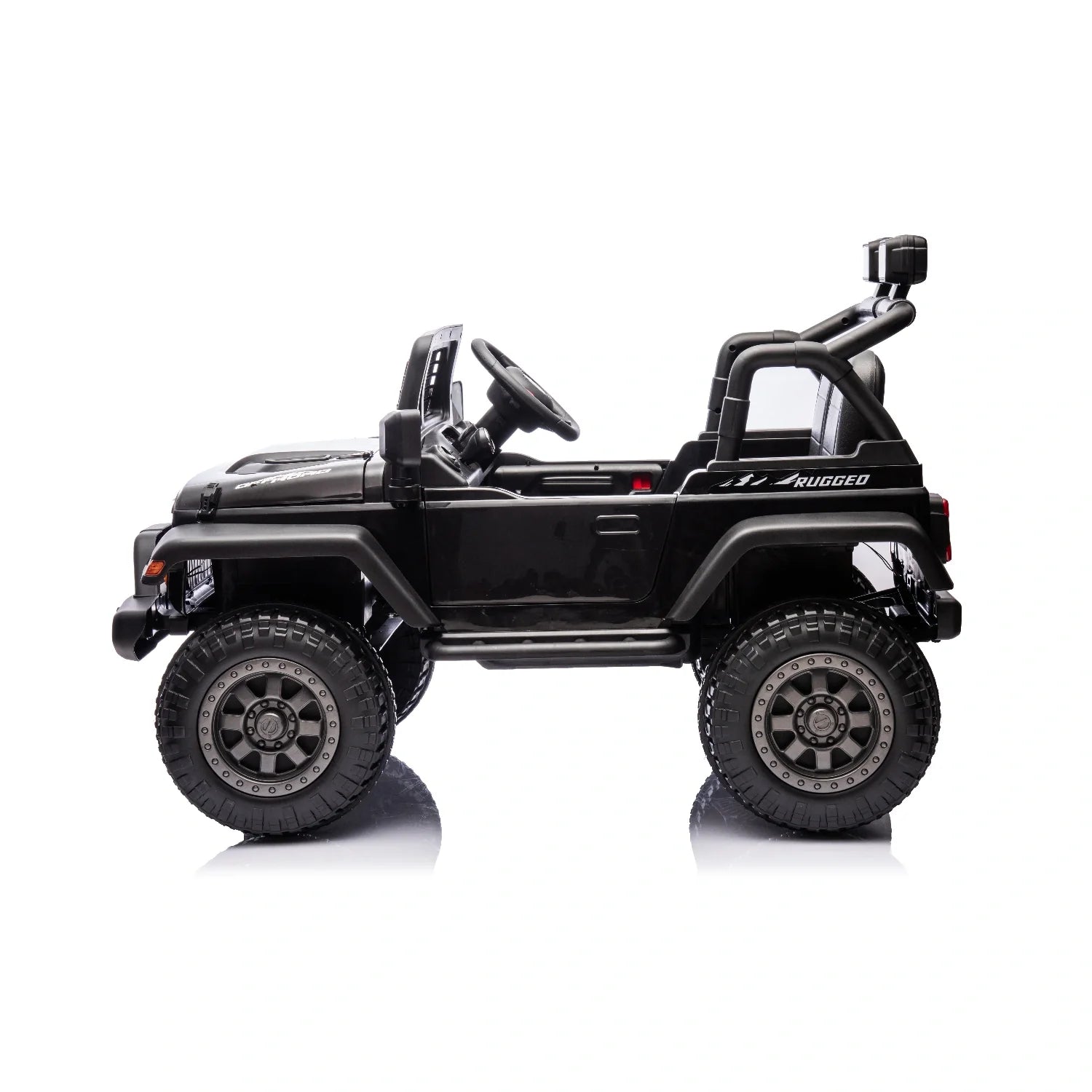 12V Kids Electric Jeep Ride-On Car – Black Off-Road Style with Remote Control