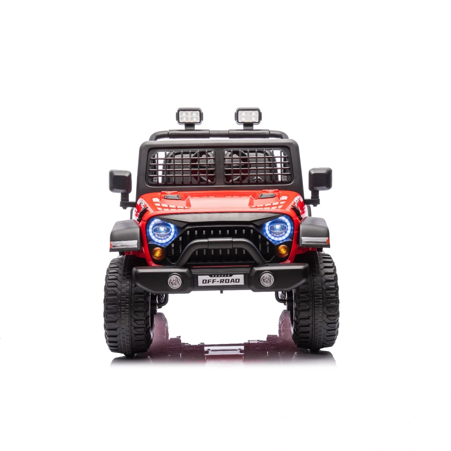 12V Kids Electric Jeep Ride-On Car – Red Single Seat Off-Road Toy with Remote