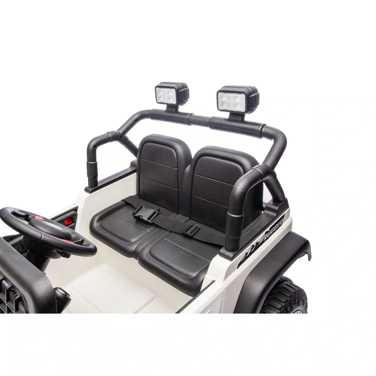 12V Kids Electric Jeep Ride-On Car – Single Seat Off-Road Style with Remote (White)