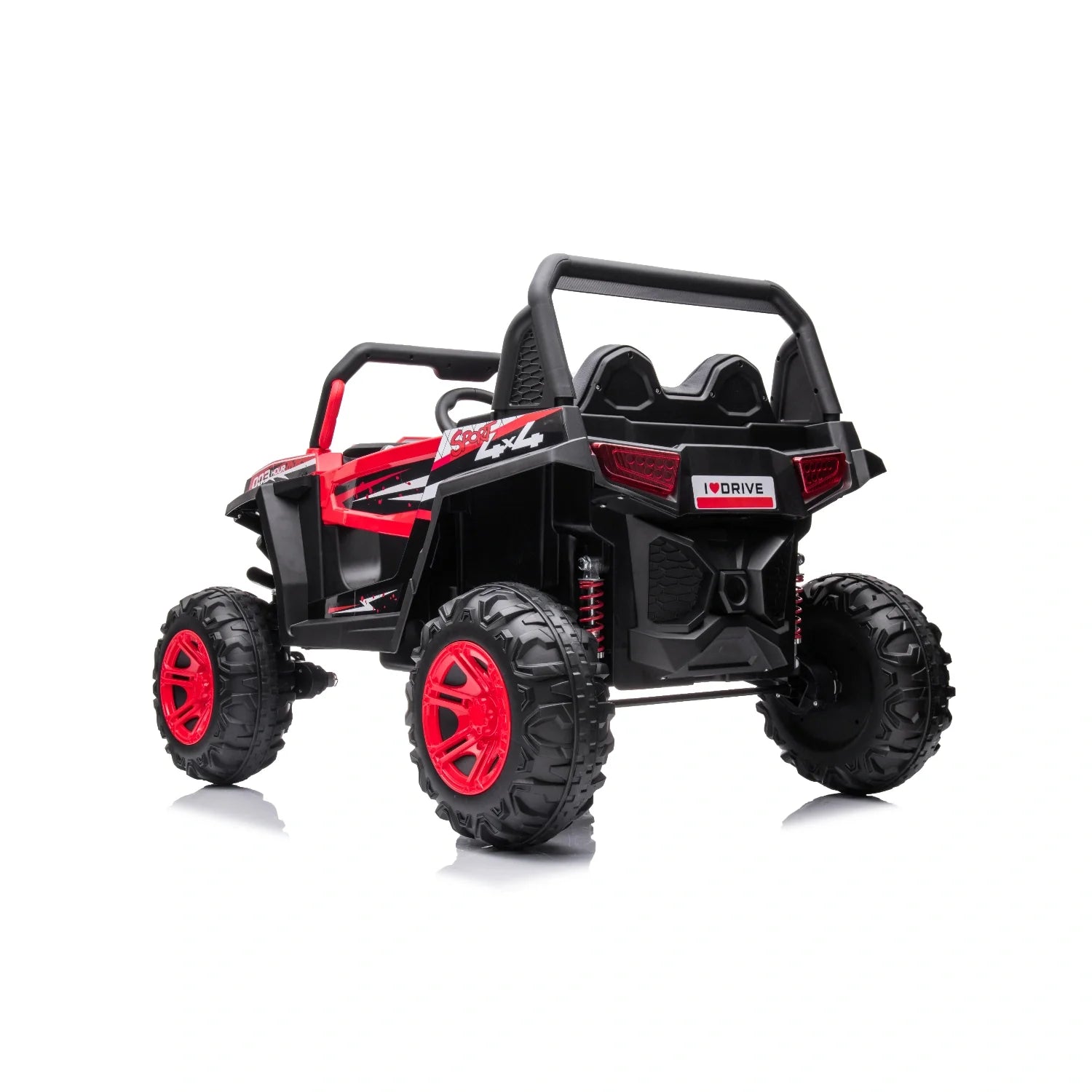 12V Kids 4x4 Electric Ride-On Buggy – Red Jeep-Style Off-Road Single Seat Car