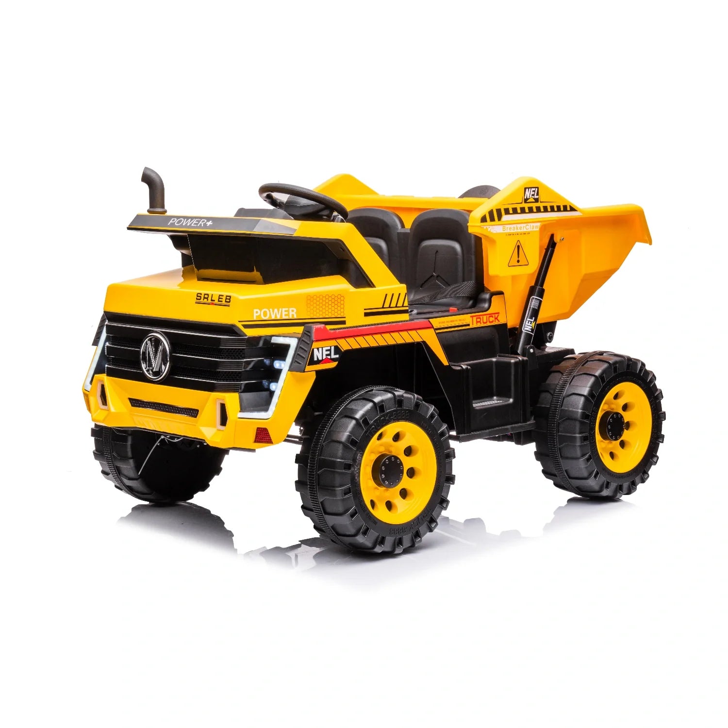 24V Kids Construction Tipper Truck – Yellow 2-Seater Ride-On Dump Truck