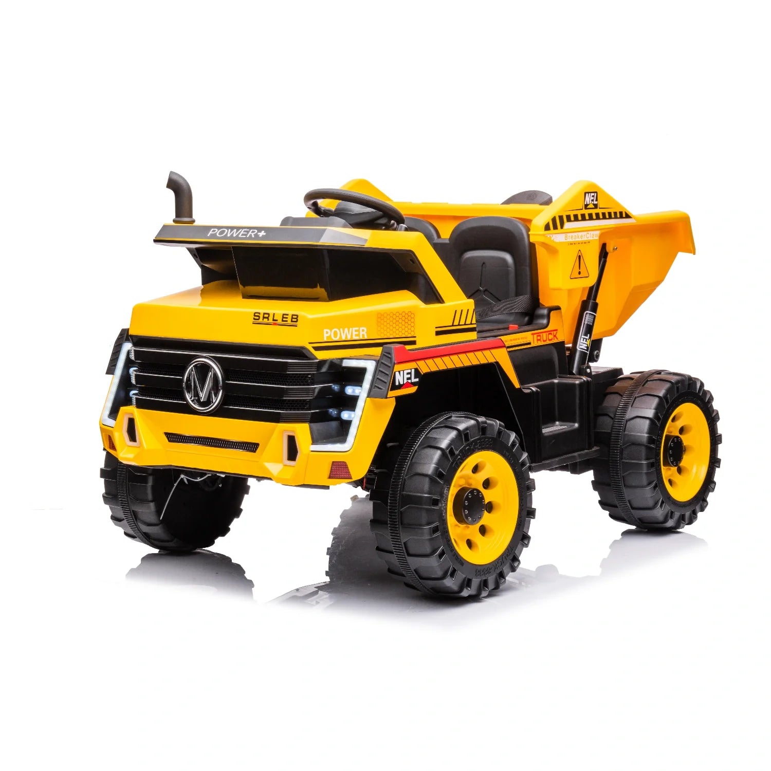 24V Kids Construction Tipper Truck – Yellow 2-Seater Ride-On Dump Truck