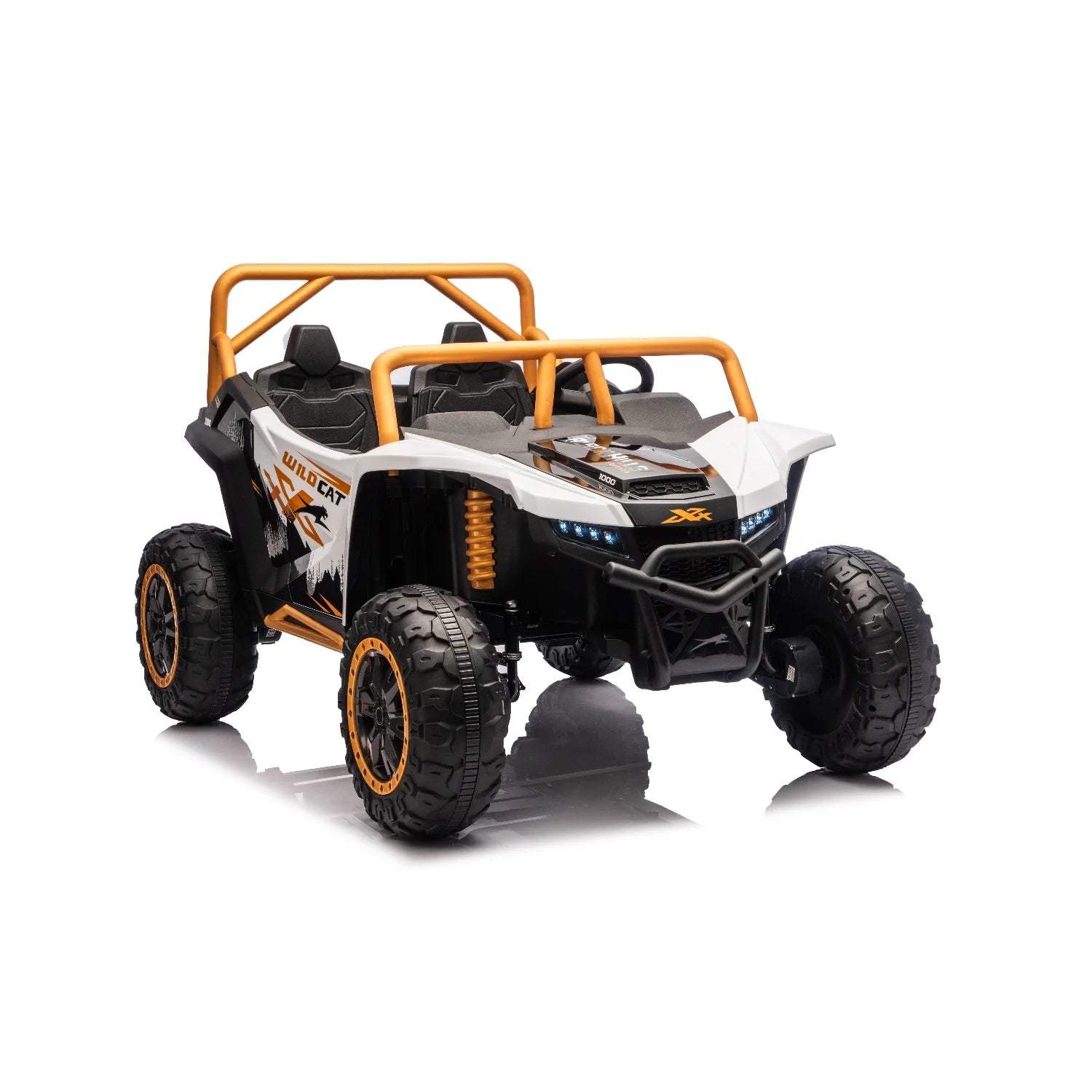 24V Wildcat XL Arctic Cat Kids 4WD Ride-On Buggy – White Two-Seater