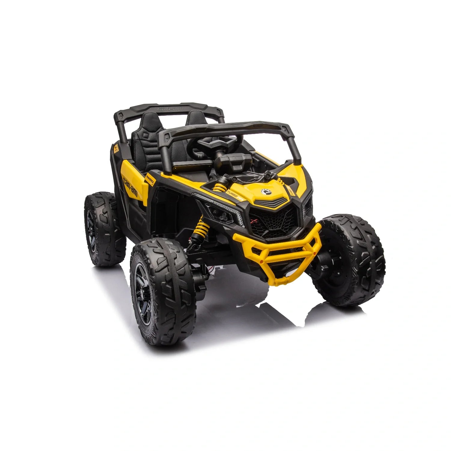 24V Can-Am Maverick UTV – Yellow 800W Kids 4WD Electric Off-Road Buggy