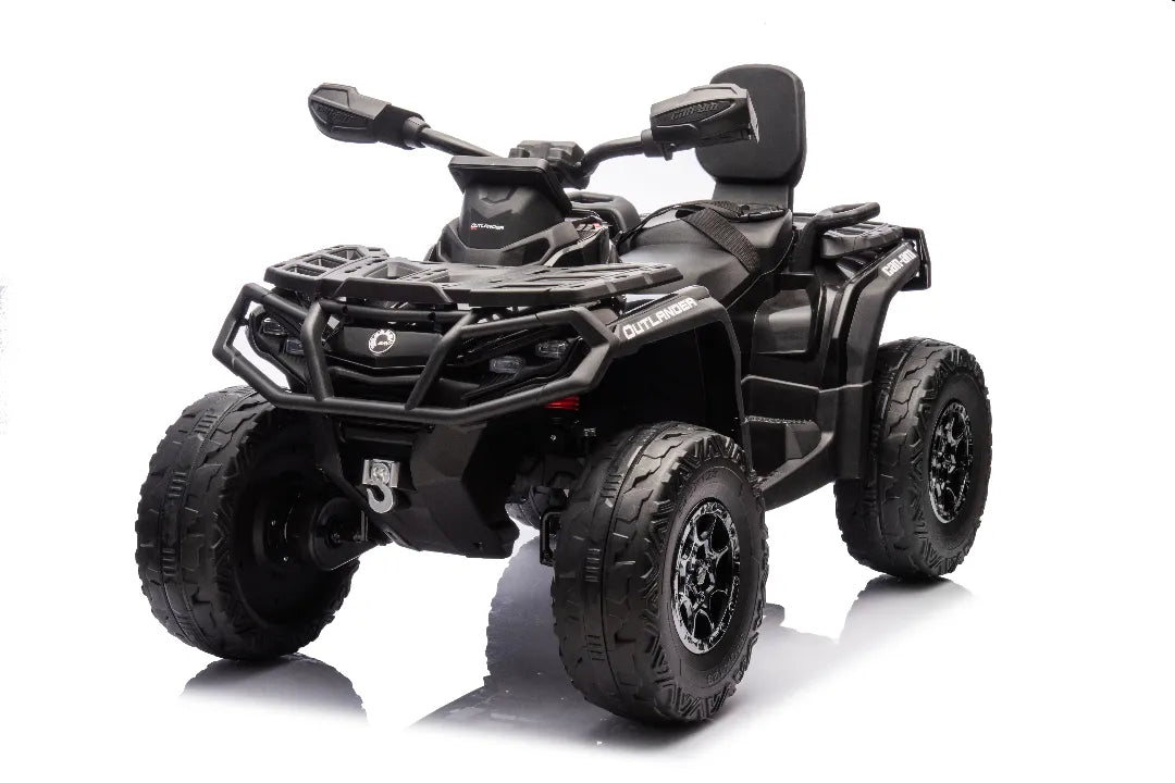 24V Can-Am Outlander 800W Kids ATV – Black 2-Seater 4×4 Quad Bike