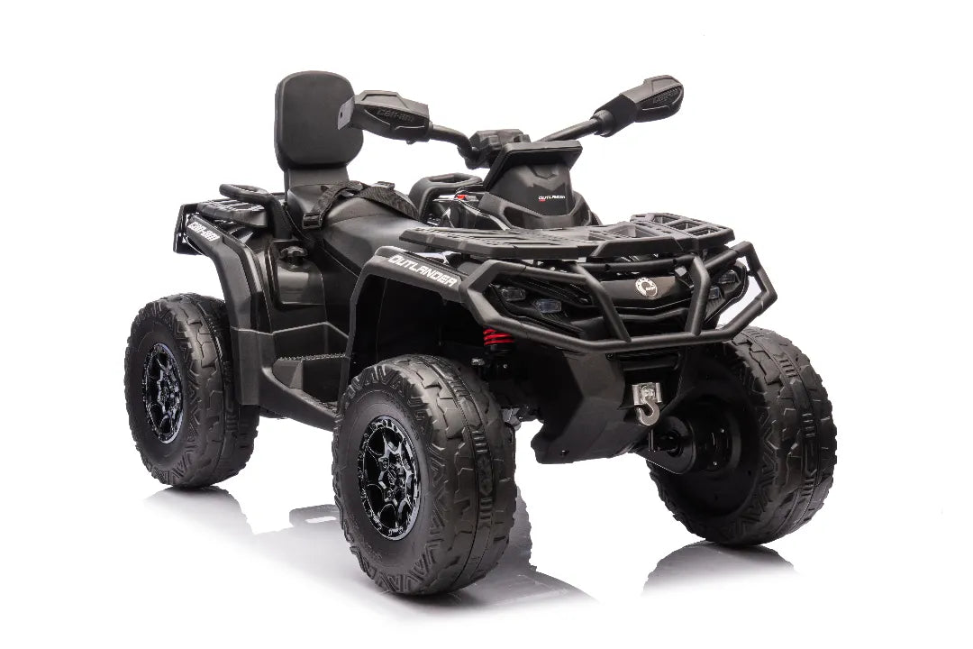 24V Can-Am Outlander 800W Kids ATV – Black 2-Seater 4×4 Quad Bike