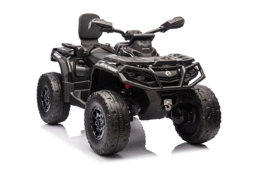24V Can-Am Outlander 800W Kids ATV – Black 2-Seater 4×4 Quad Bike