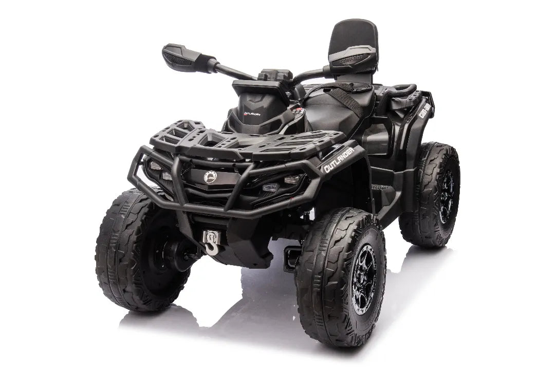 24V Can-Am Outlander 800W Kids ATV – Black 2-Seater 4×4 Quad Bike