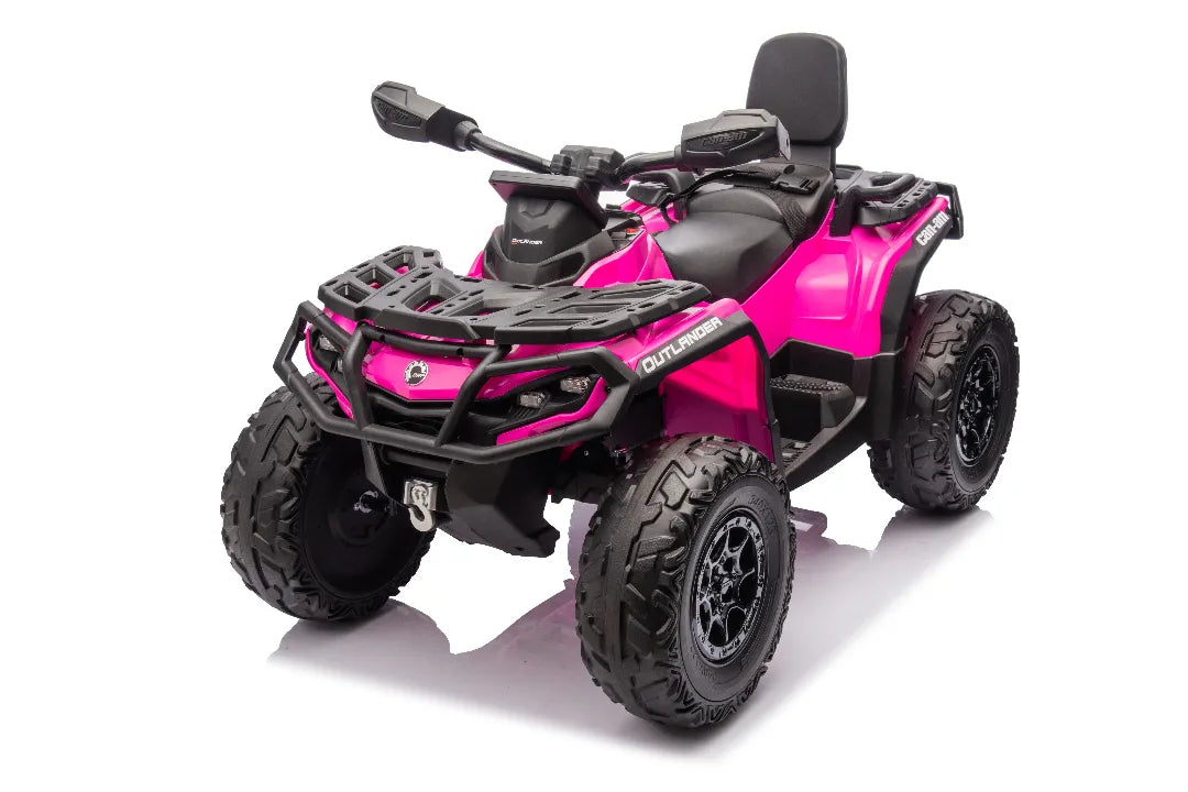 24V Can-Am Outlander Monster Kids ATV – Pink 800W 2-Seater Quad Bike