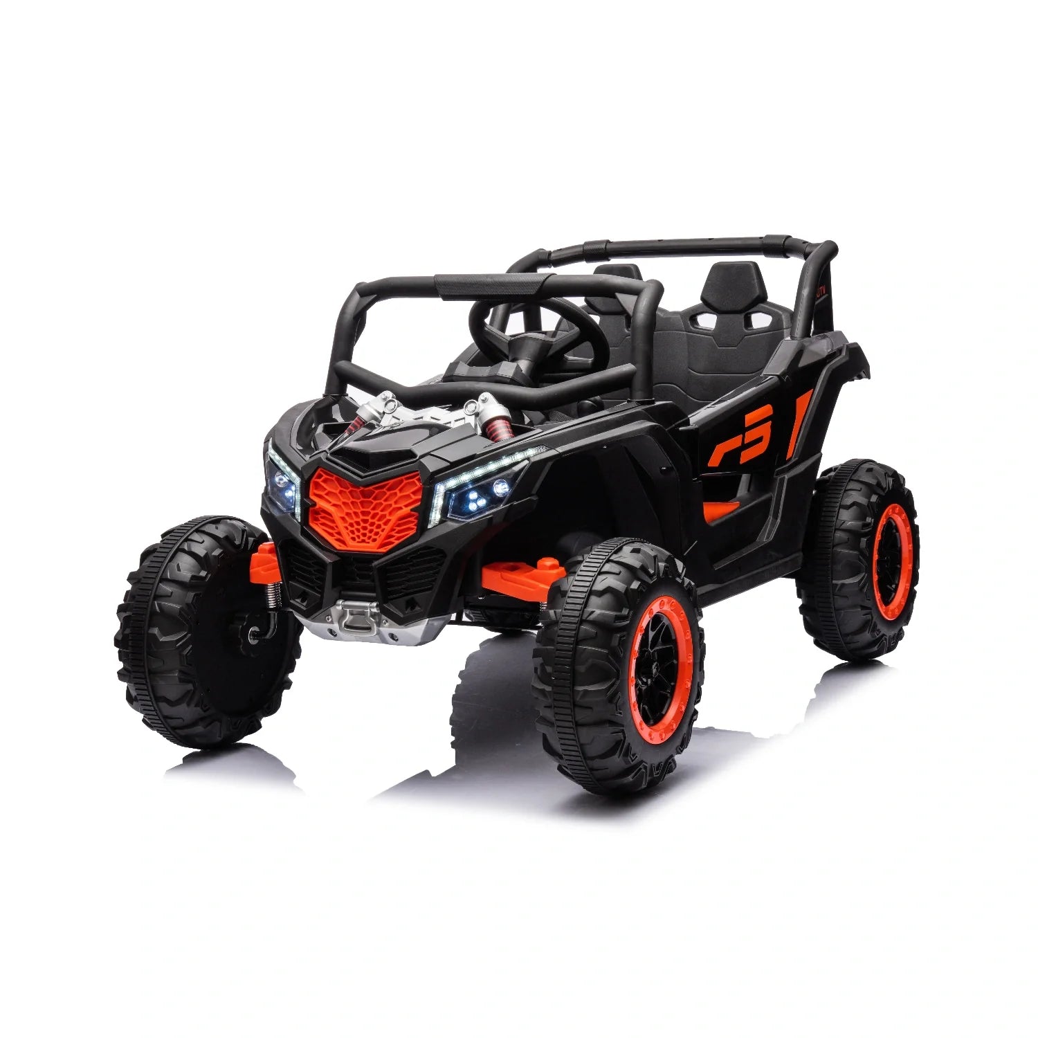 24V 4WD Kids Electric Buggy – Black Off-Road Single-Seater Ride-On