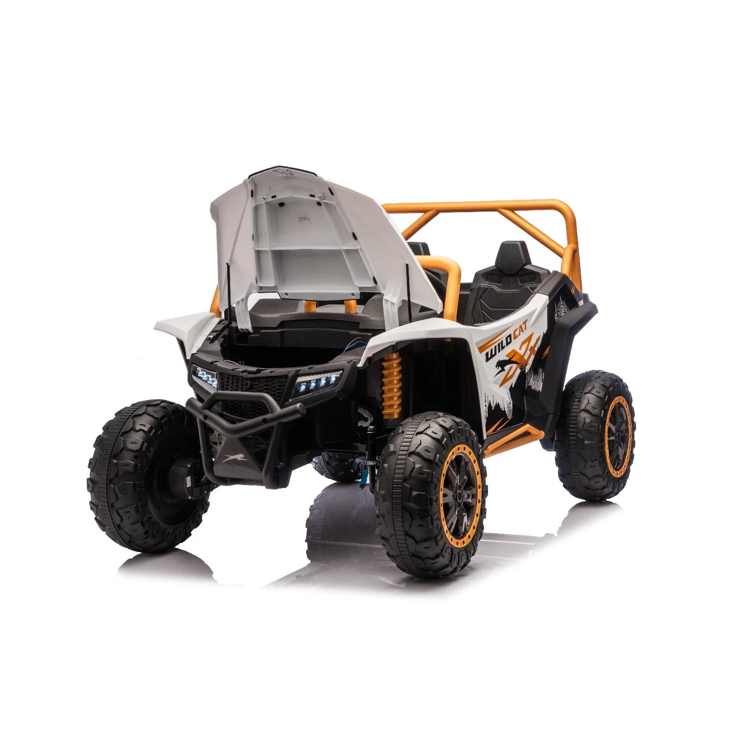 24V Wildcat XL Arctic Cat Kids 4WD Ride-On Buggy – White Two-Seater