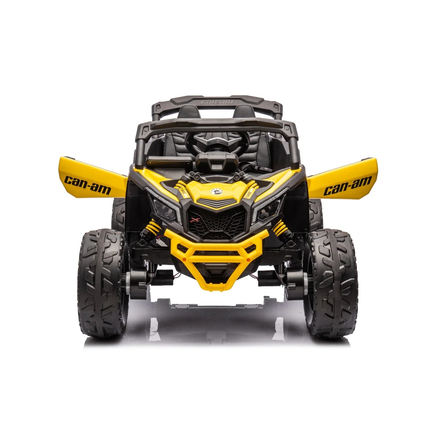 24V Can-Am Maverick UTV – Yellow 800W Kids 4WD Electric Off-Road Buggy