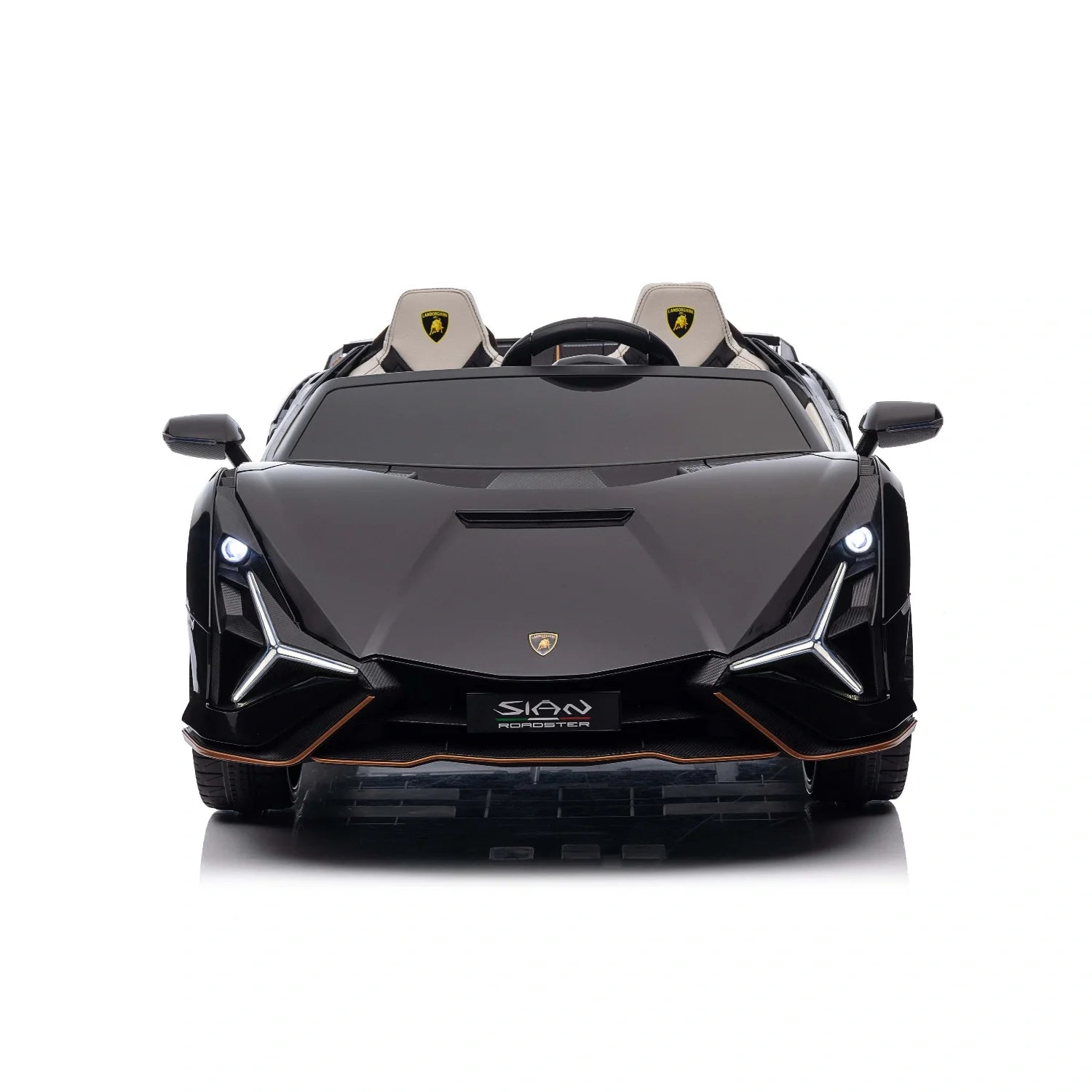 24V Lamborghini Sian Roadster – Black Dual-Motor Kids Supercar Ride-On Black