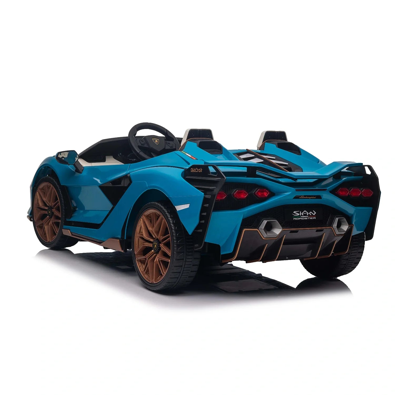 24V Lamborghini Sian Roadster – Blue Two-Seat Kids Electric Supercar