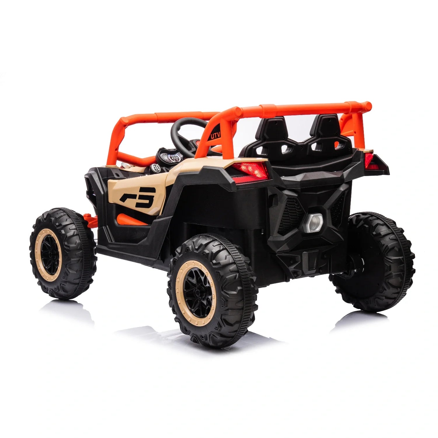 24V Kids Electric Buggy – Khaki 4WD Single-Seater Off-Road Ride-On Car