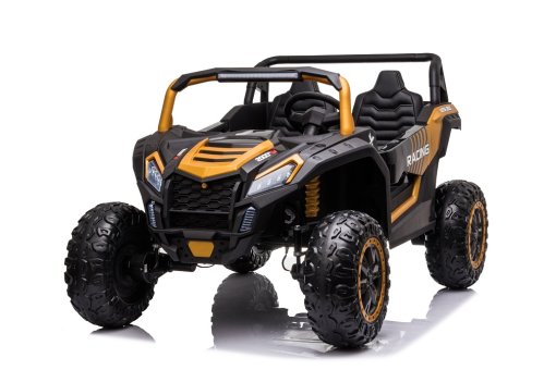 Black and gold Stinger Buggy XL 24V 4x4 two-seater kids ride-on car with rugged off-road tires and suspension