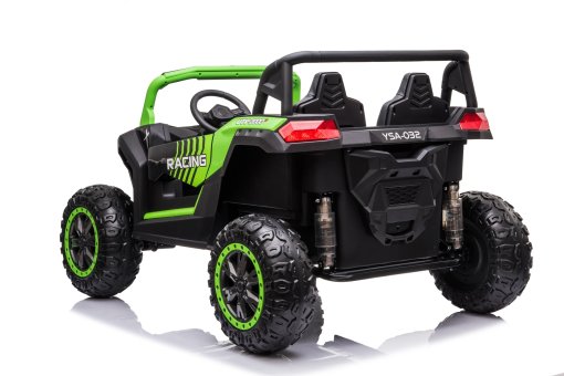 Green and black Stinger Buggy XL 24V 4x4 two-seater kids ride-on car with rugged EVA wheels and suspension