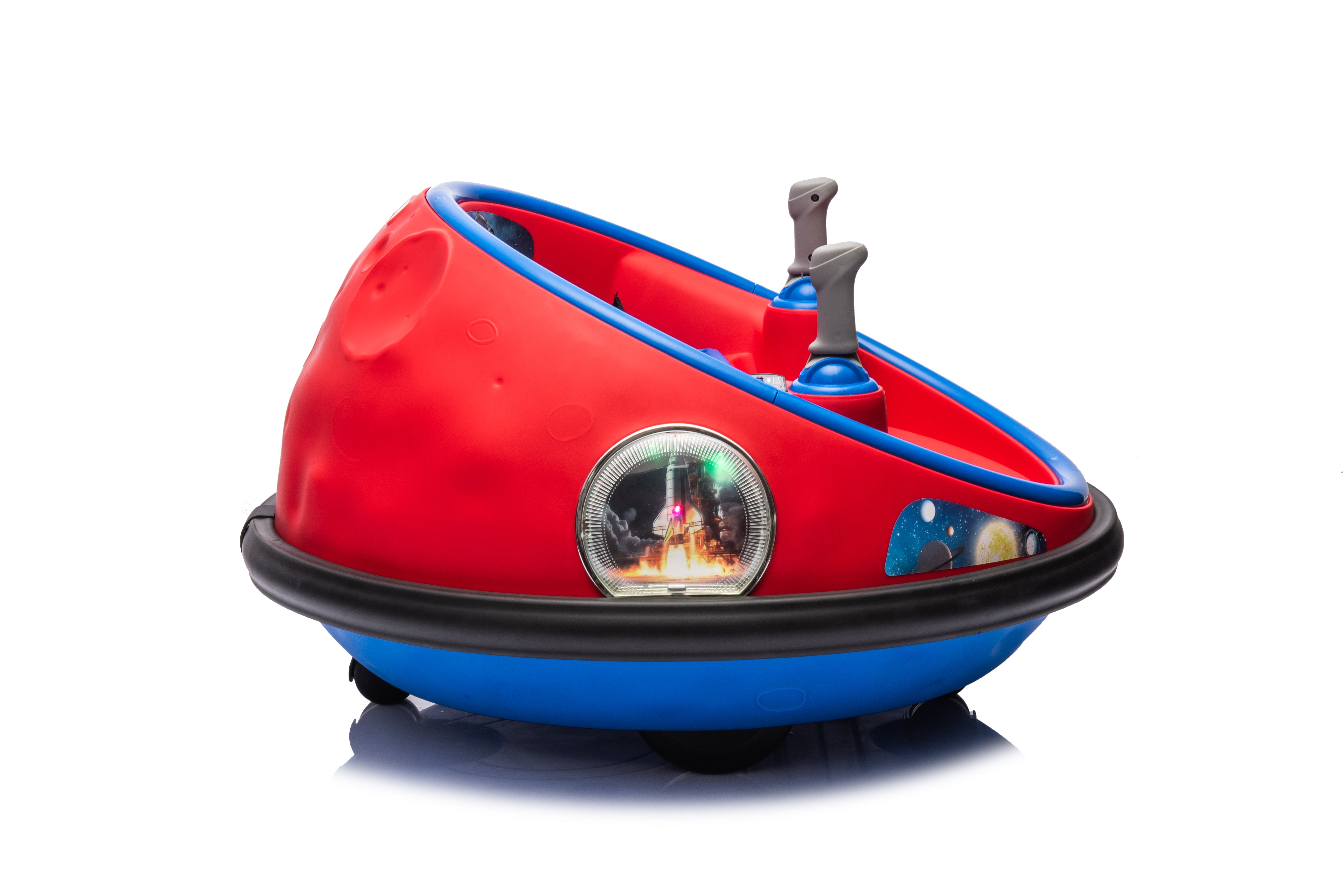 12V Red Kids Bumper Car – Electric Ride-On with 360° Spin