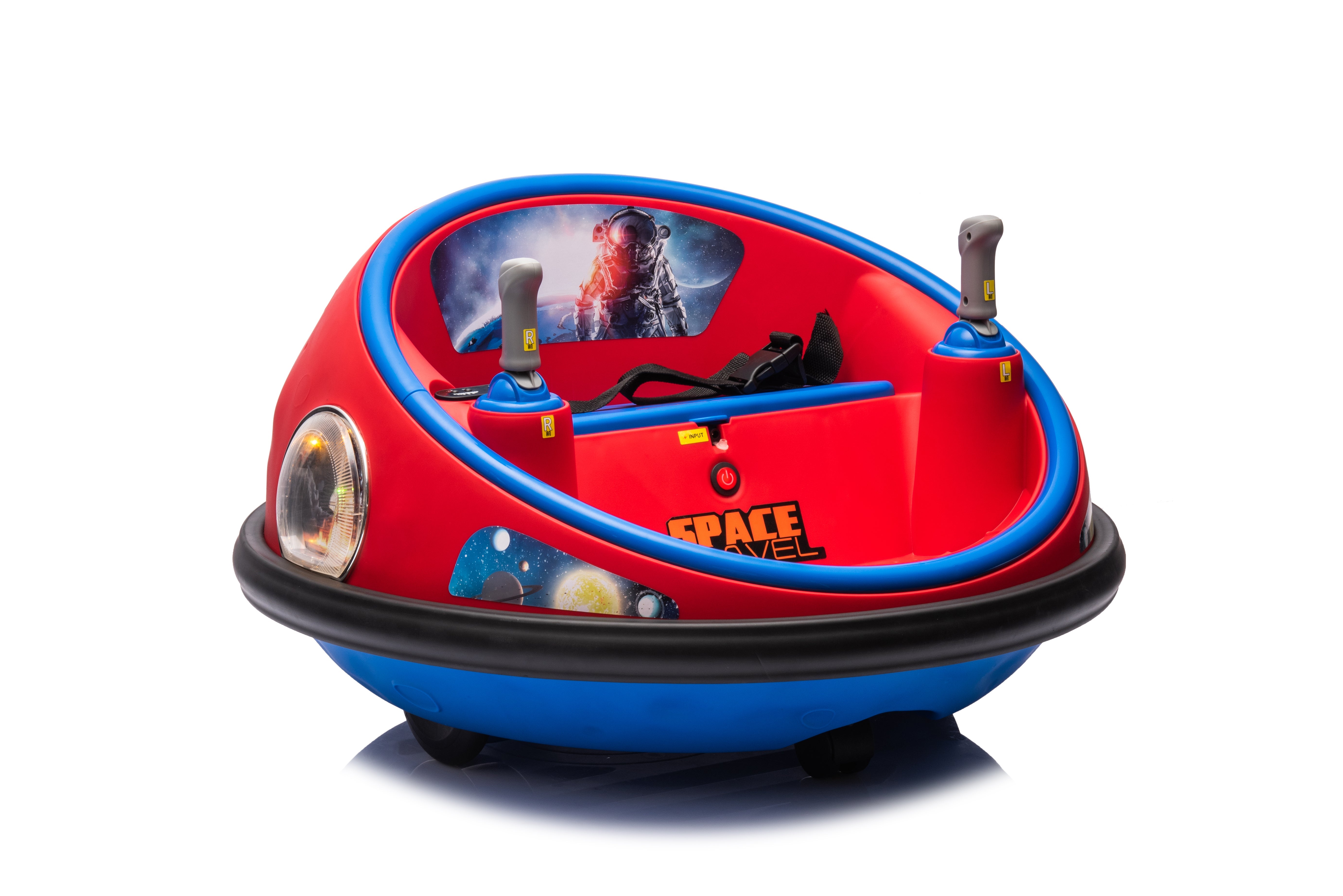 12V Red Kids Bumper Car – Electric Ride-On with 360° Spin