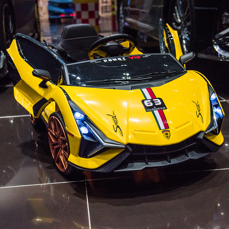 12v Lamborghini Inspired ride on race car - Yellow