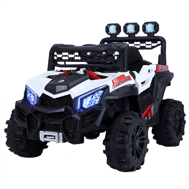 12V White Kids Buggy-Inspired Ride-On UTV – Electric Car