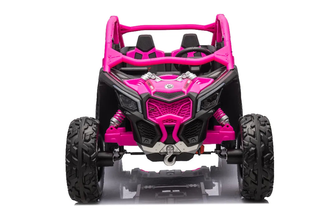 24Vx2 800W Can-Am Maverick Kids 4×4 Ride-On UTV – Barbie Pink Two-Seater
