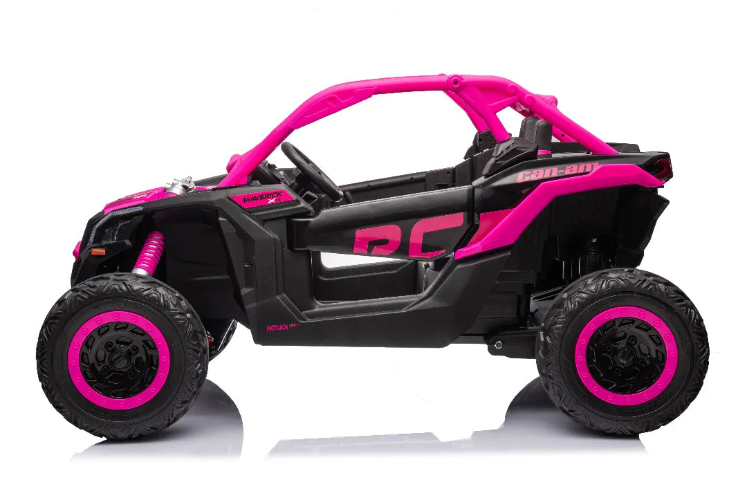 24Vx2 800W Can-Am Maverick Kids 4×4 Ride-On UTV – Barbie Pink Two-Seater