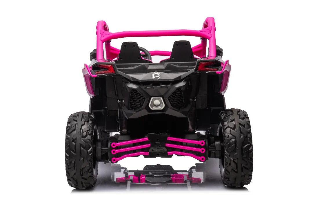 24Vx2 800W Can-Am Maverick Kids 4×4 Ride-On UTV – Barbie Pink Two-Seater