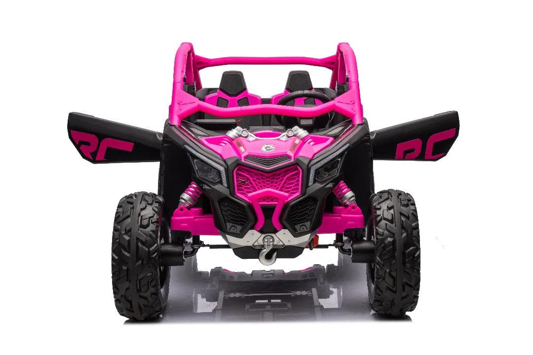 24Vx2 800W Can-Am Maverick Kids 4×4 Ride-On UTV – Barbie Pink Two-Seater