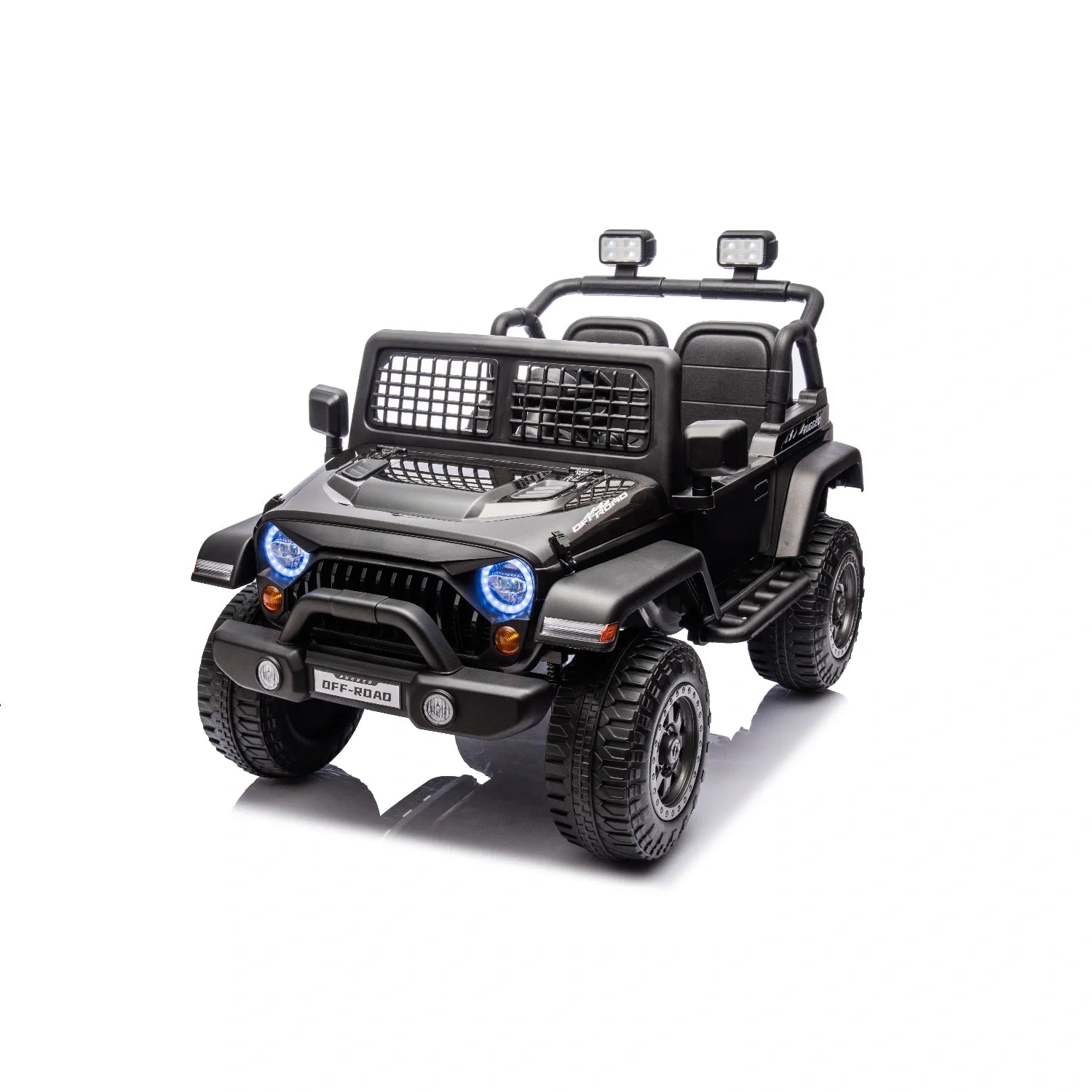 12V Kids Electric Jeep Ride-On Car – Black Off-Road Style with Remote Control
