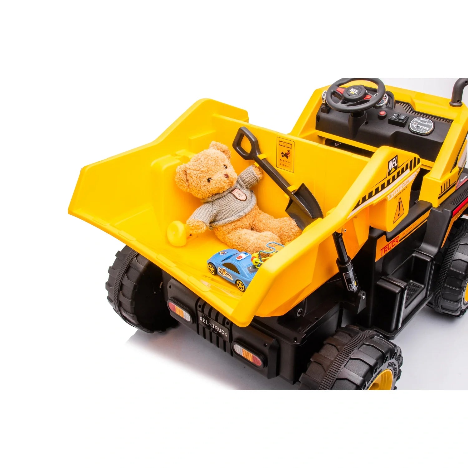 24V Kids Construction Tipper Truck – Yellow 2-Seater Ride-On Dump Truck