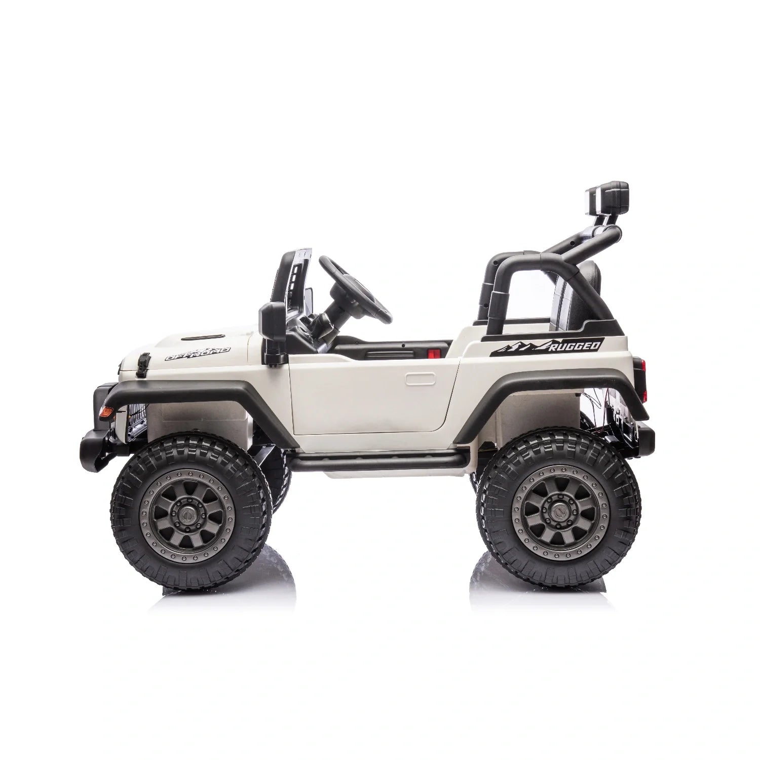 12V Kids Electric Jeep Ride-On Car – Single Seat Off-Road Style with Remote (White)