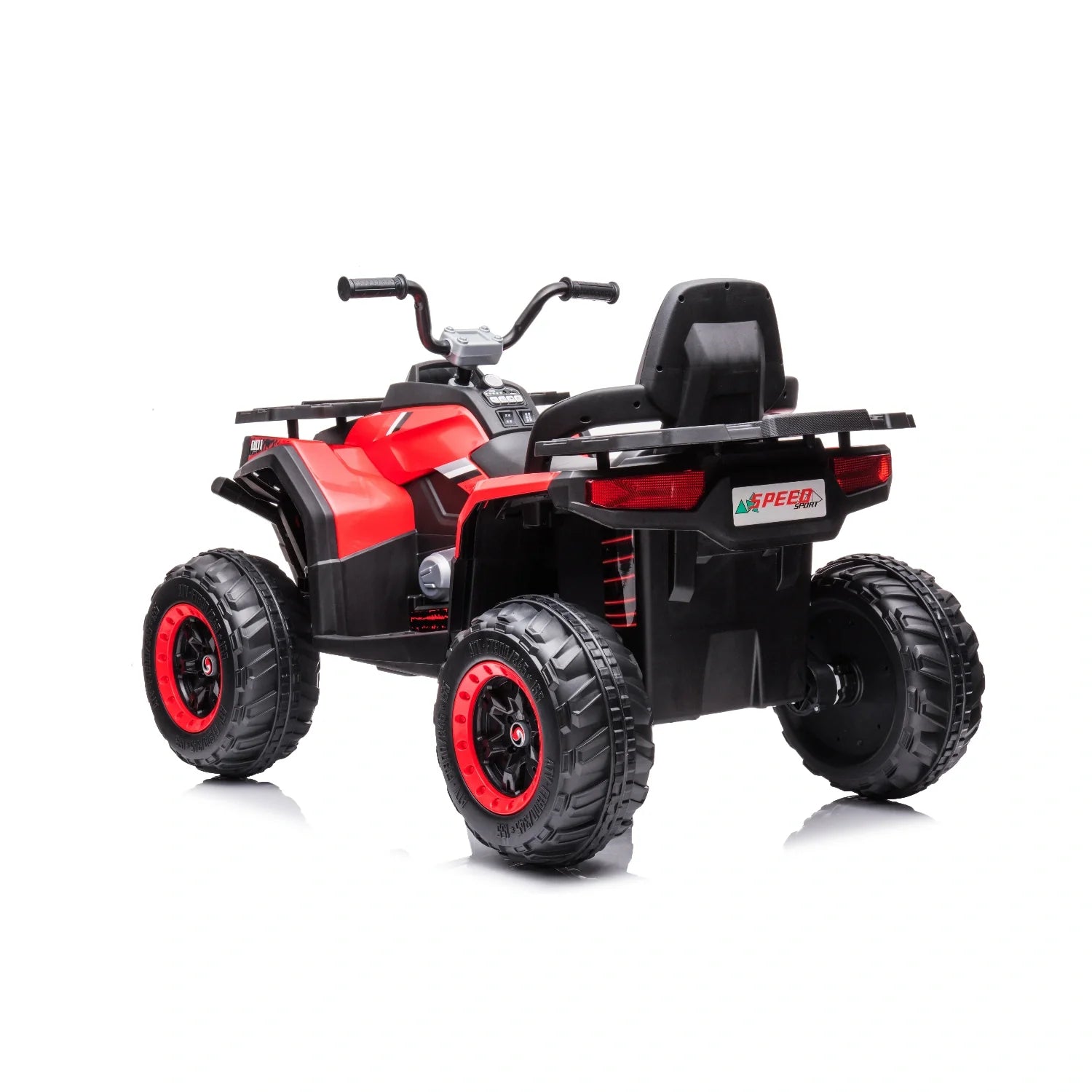 12V Kids Quad Bike – Red Electric ATV 4-Wheeler Ride-On with LED Lights