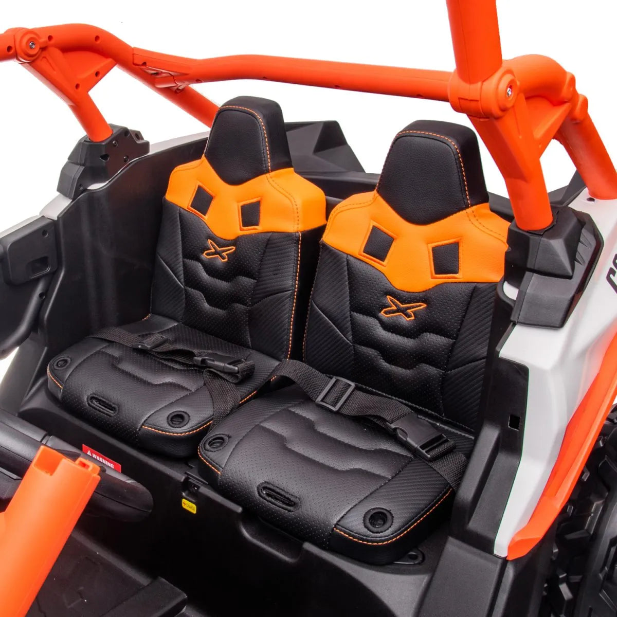 Scaled view of a ride-on car in red