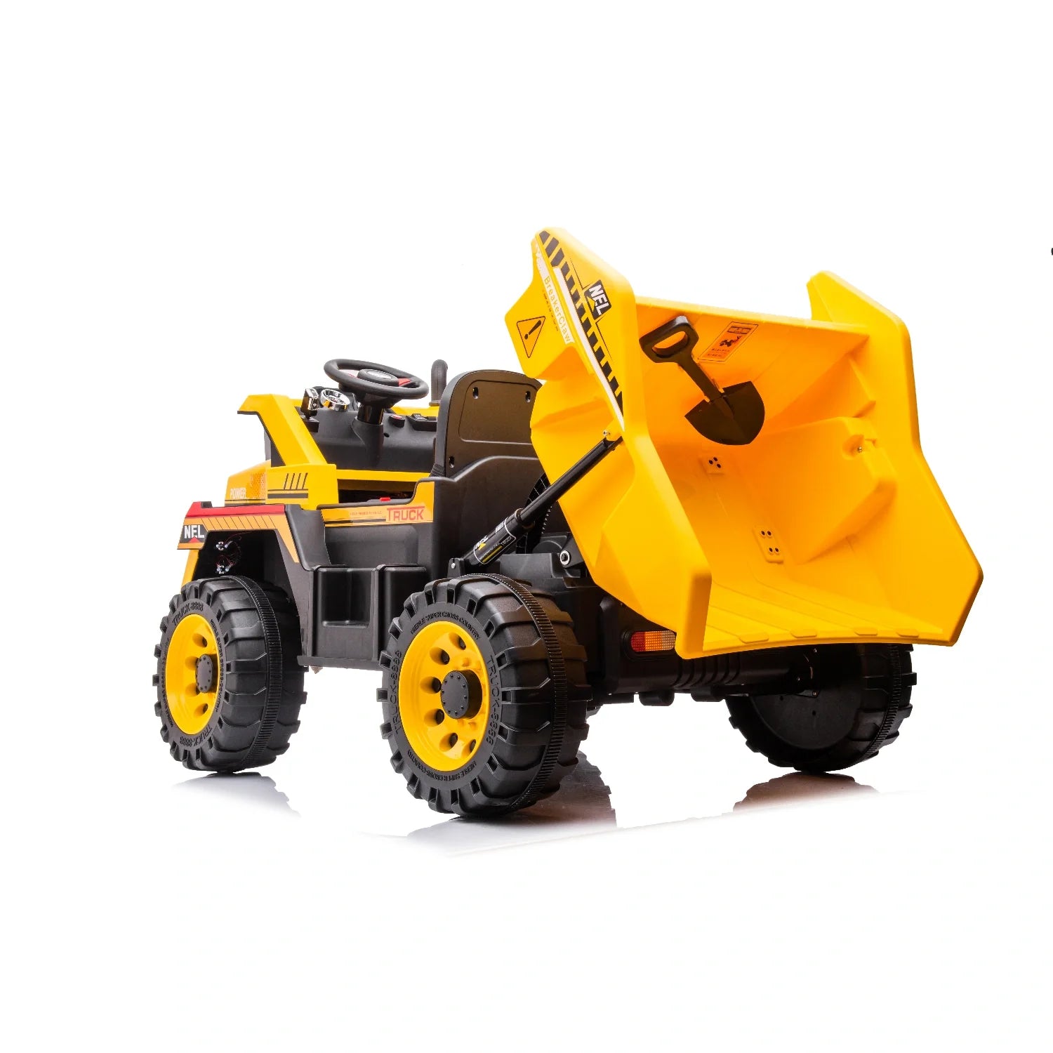 24V Kids Construction Tipper Truck – Yellow 2-Seater Ride-On Dump Truck