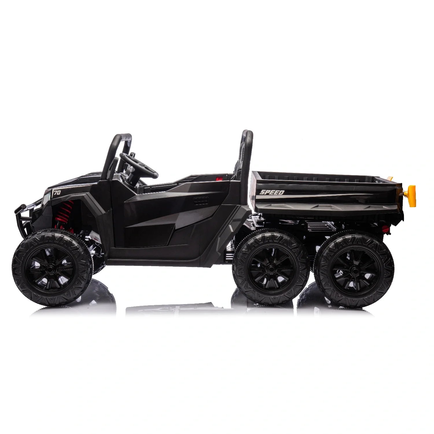 24V 6-Wheel Kids Electric Dump Truck – Black Ride-On Tipper Farm Utility Truck