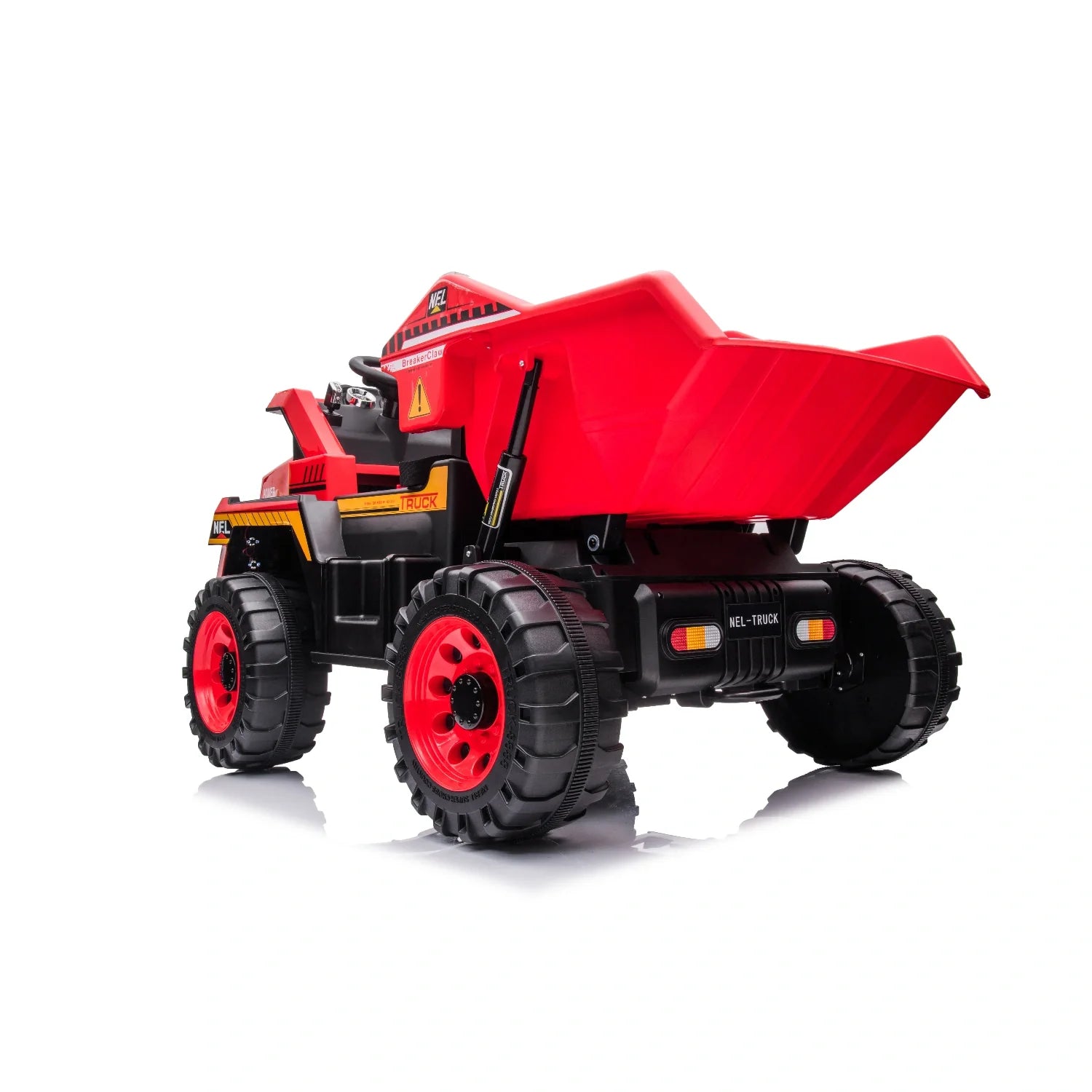24V Kids Construction Tipper Truck – Red 2-Seater Ride-On Mining Dump Truck