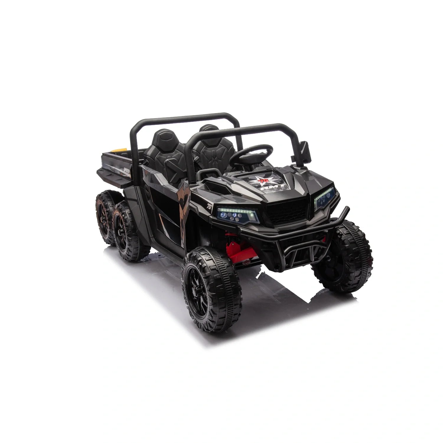 24V 6-Wheel Kids Electric Dump Truck – Black Ride-On Tipper Farm Utility Truck