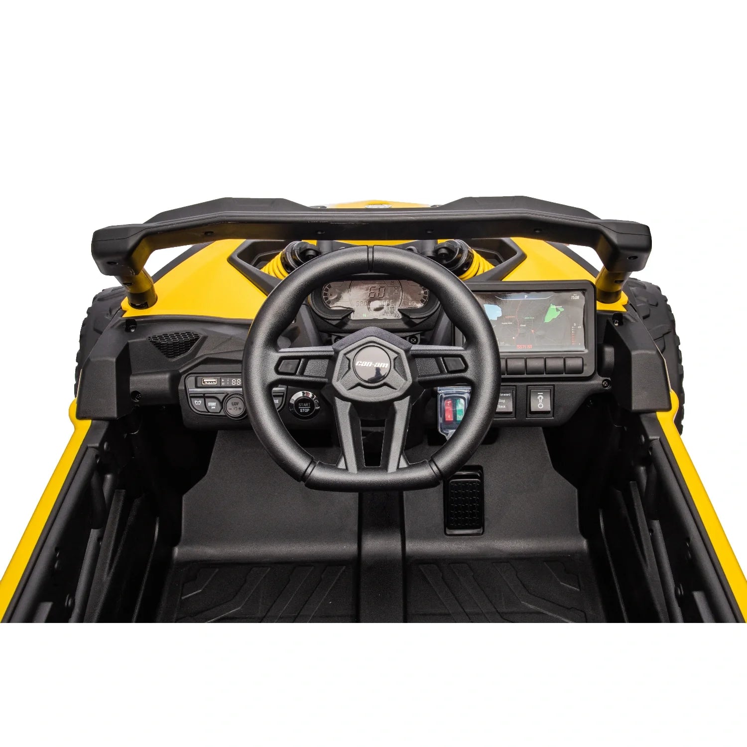 24V Can-Am Maverick UTV – Yellow 800W Kids 4WD Electric Off-Road Buggy