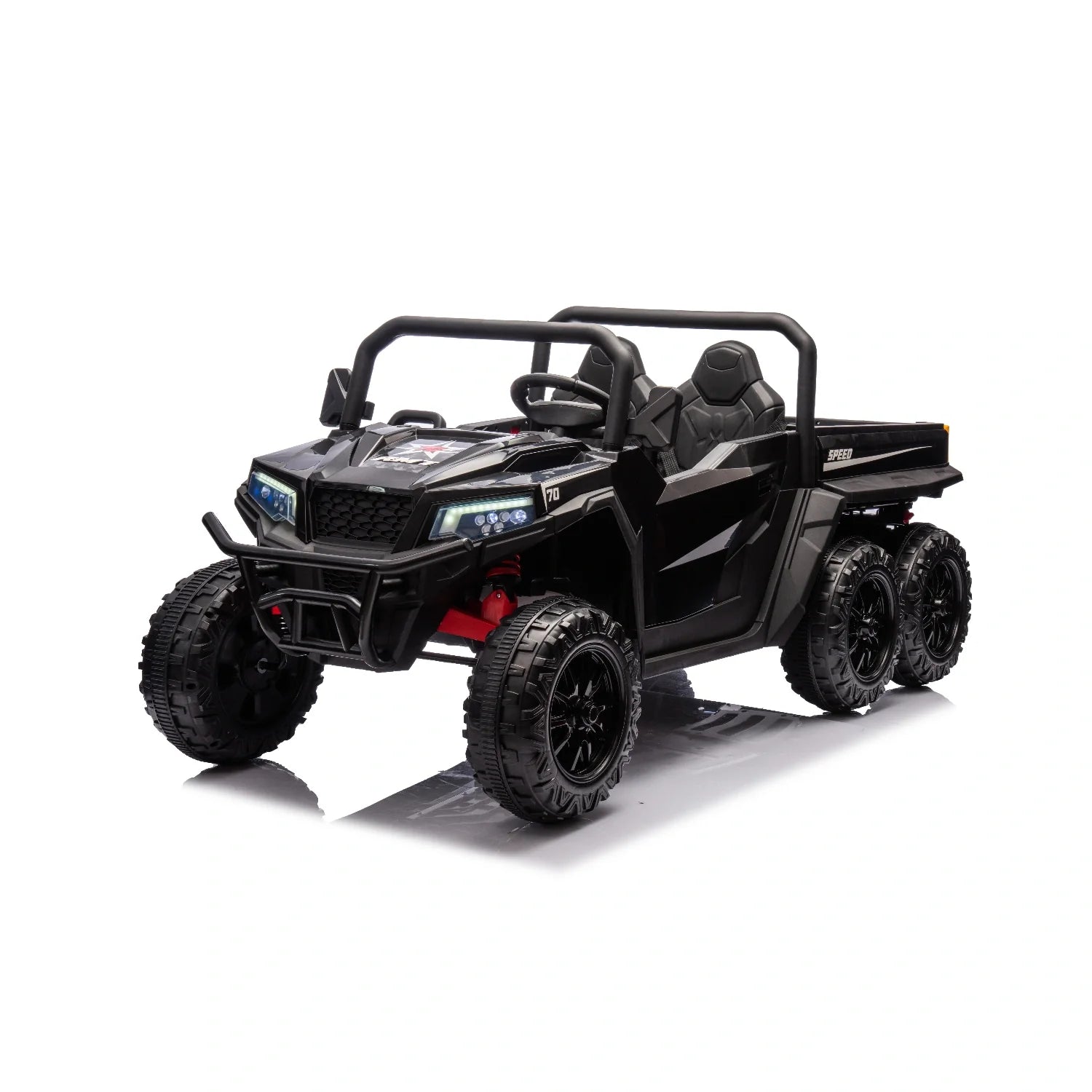 24V 6-Wheel Kids Electric Dump Truck – Black Ride-On Tipper Farm Utility Truck