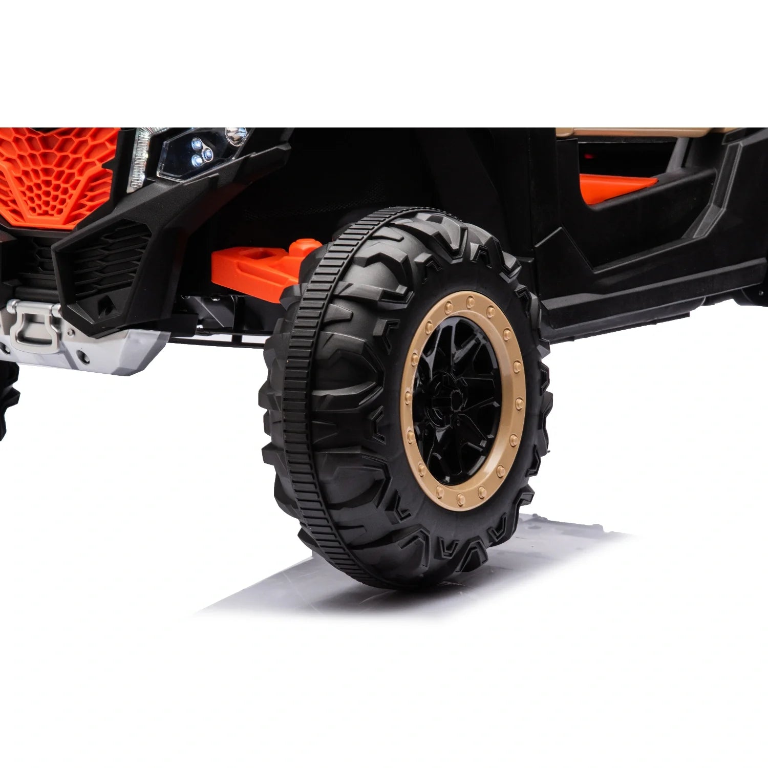 24V Kids Electric Buggy – Khaki 4WD Single-Seater Off-Road Ride-On Car