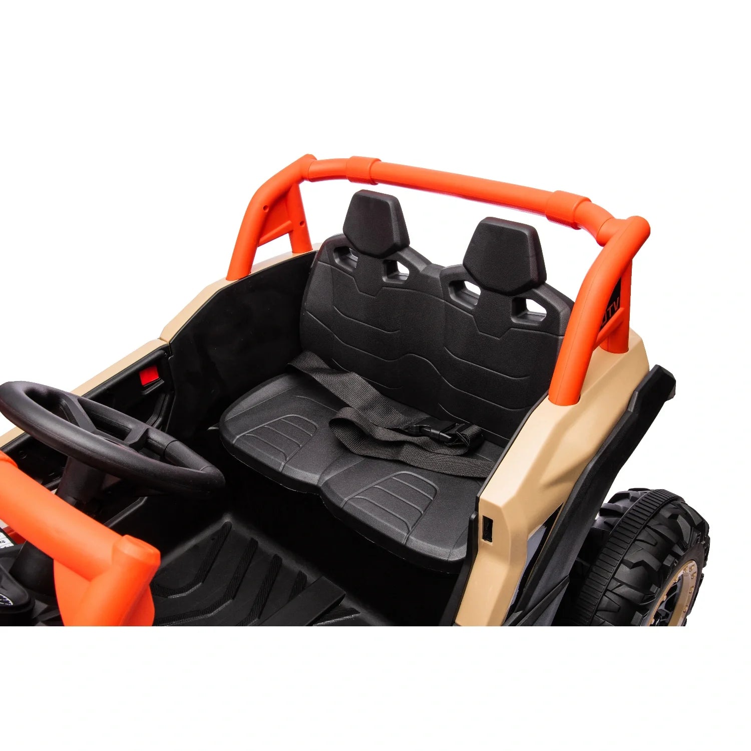 24V Kids Electric Buggy – Khaki 4WD Single-Seater Off-Road Ride-On Car