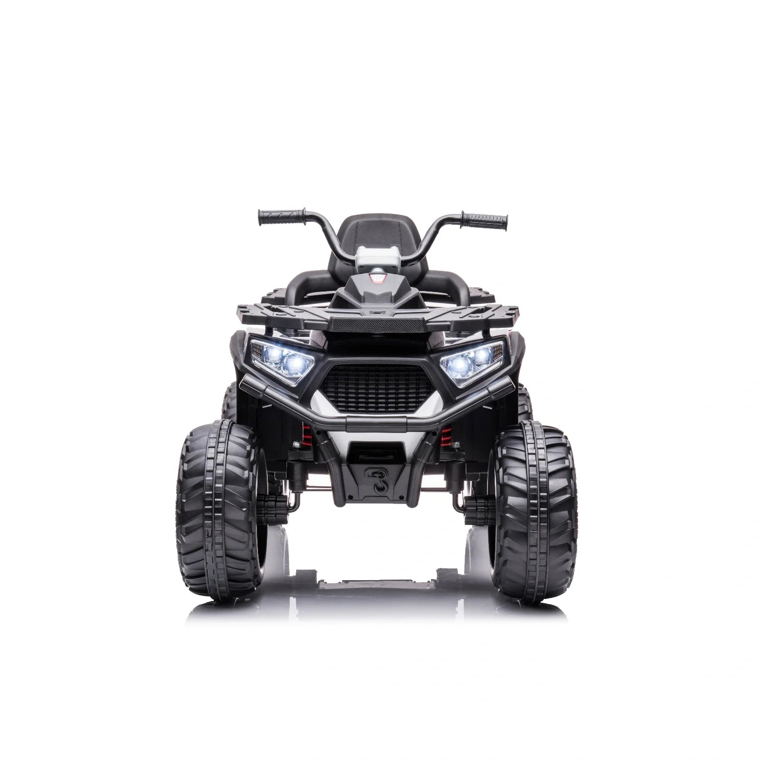 12V Kids Quad Bike – White Electric Ride-On ATV 4-Wheeler with LED Lights