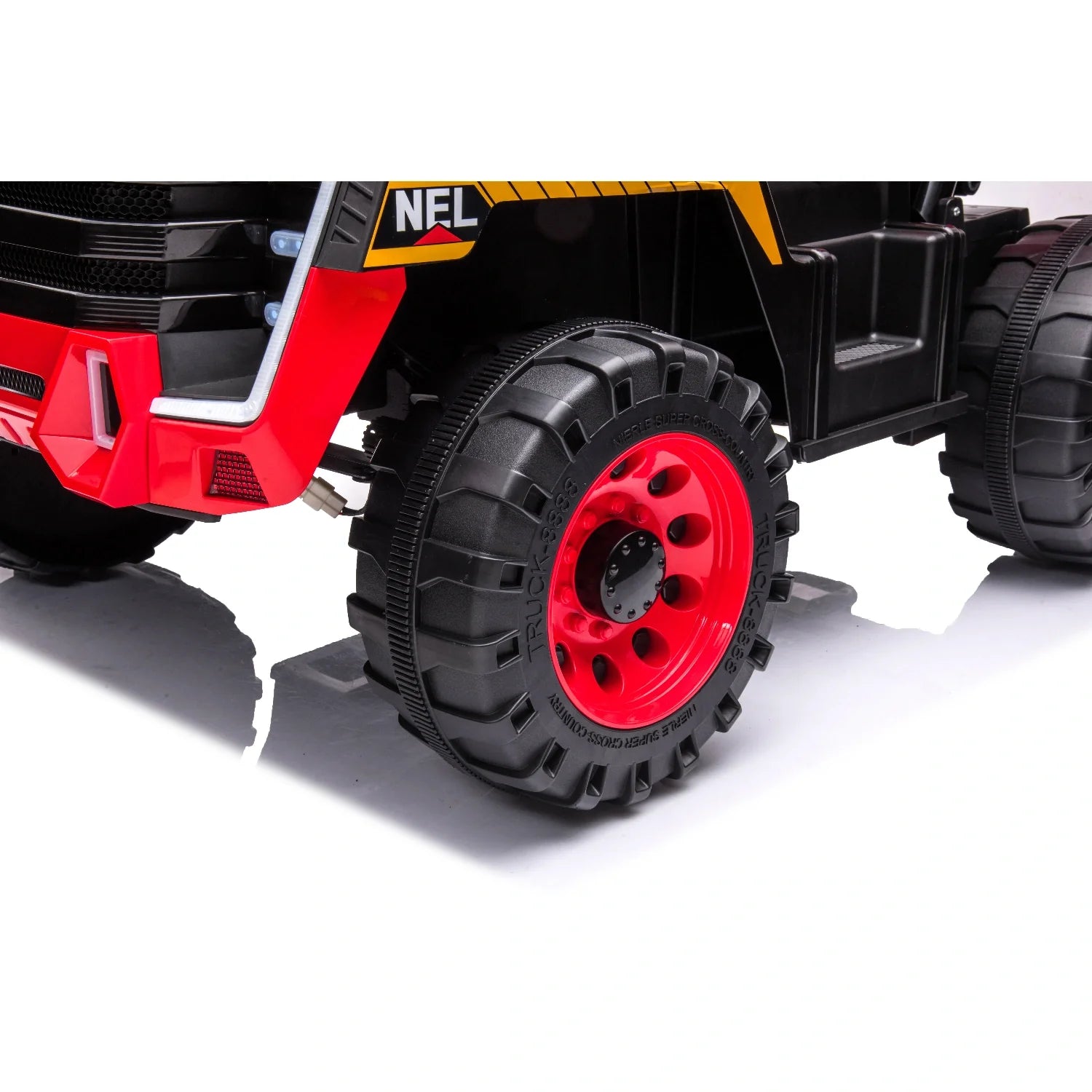 24V Kids Construction Tipper Truck – Red 2-Seater Ride-On Mining Dump Truck