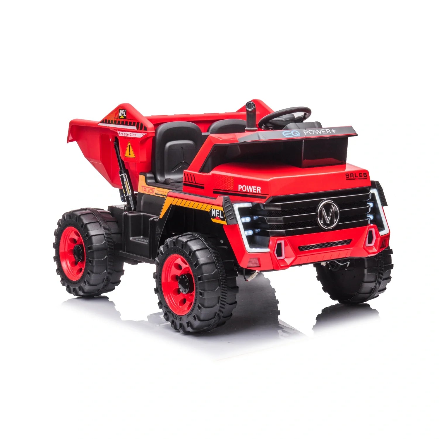 24V Kids Construction Tipper Truck – Red 2-Seater Ride-On Mining Dump Truck