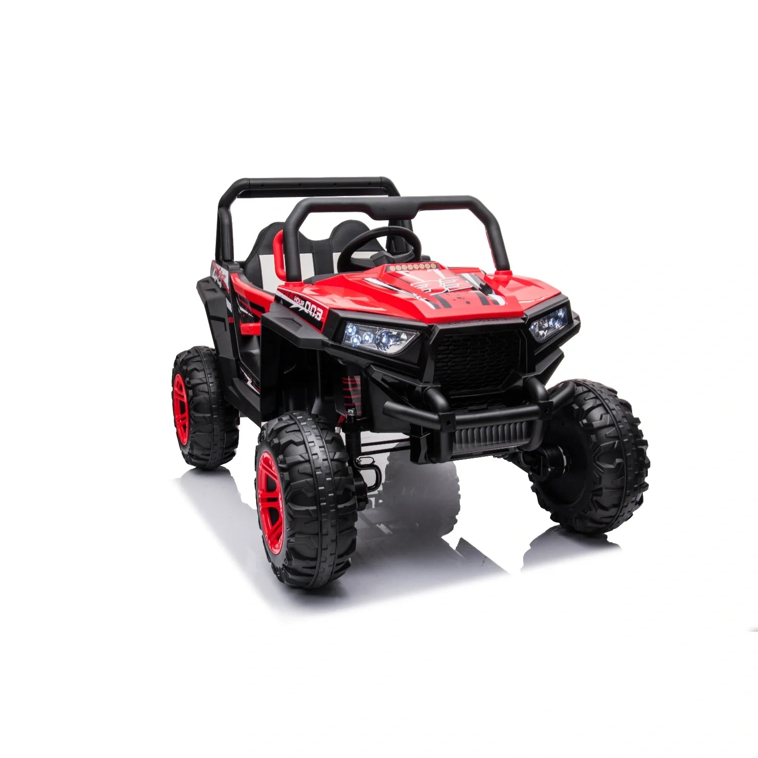 12V Kids 4x4 Electric Ride-On Buggy – Red Jeep-Style Off-Road Single Seat Car