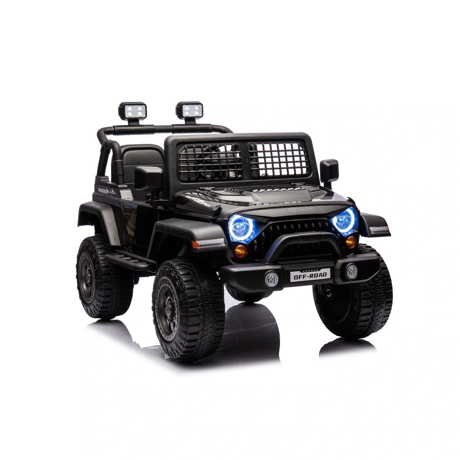 12V Kids Electric Jeep Ride-On Car – Black Off-Road Style with Remote Control