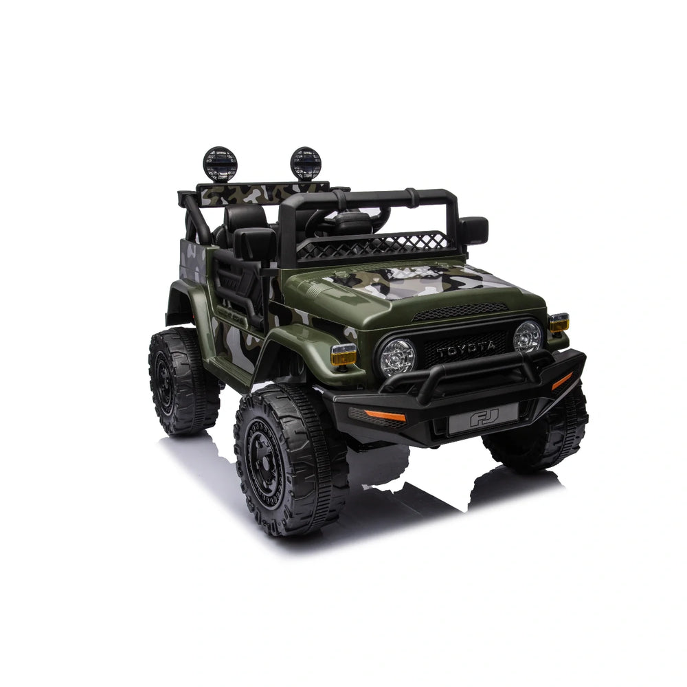 12V Toyota FJ Cruiser Kids Electric Ride-On Car – Army Green Camo